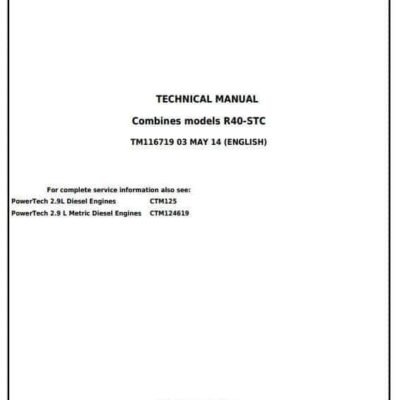 John Deere 4LZ-2.5 Combine Diagnostic Repair Technical Manual