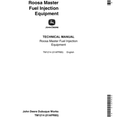 John Deere Roosa Master 9.5mm Injection Nozzles and DM Series Pump Technical Manual