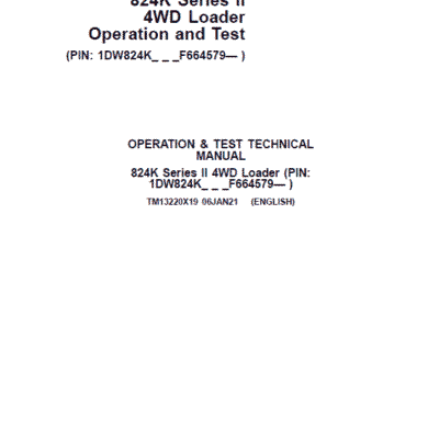 John Deere 824K 4WD Operation Test Technical Manual