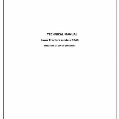 John Deere S240 Riding Lawn Tractor Service Repair Manual