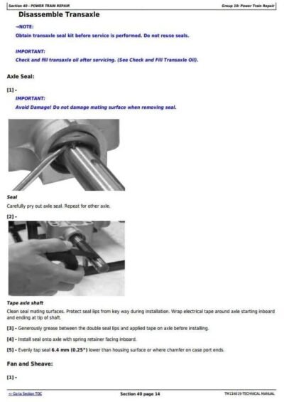 John Deere S240 Riding Lawn Tractor Service Repair Manual - Image 4
