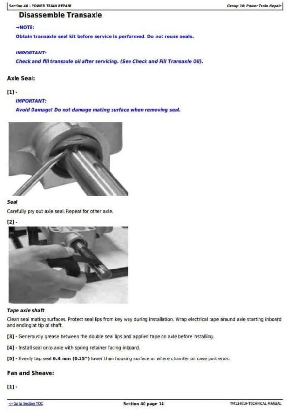 John Deere S240 Riding Lawn Tractor Service Repair Manual
