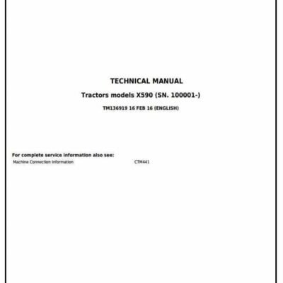 John Deere X700 X740 X748 Tractor Service Repair Manual