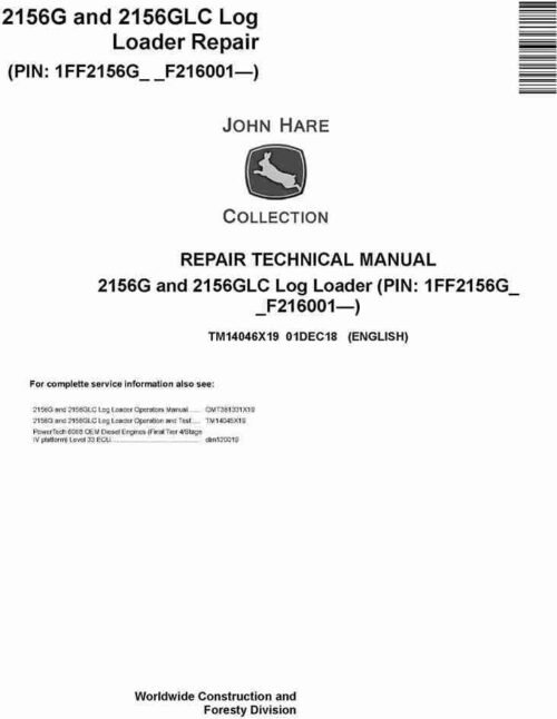 John Deere 2156G, 2156GLC Repair Service Manual