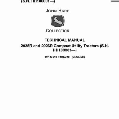 John Deere 2025R, 2026R Compact Utility Tractors Service Manual