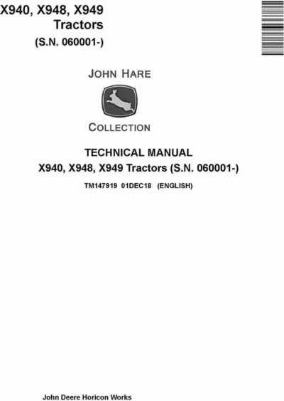 John Deere X940, X948, X949 Service Repair Manual