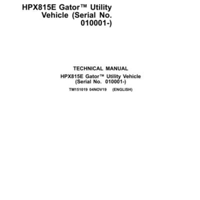 Cart John Deere HPX815E Repair Guide