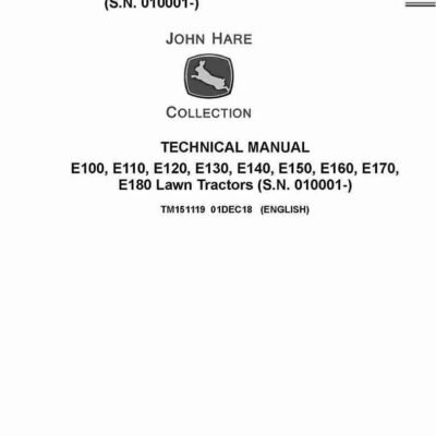 John Deere E110 E120 E130 Tractors Repair Manual