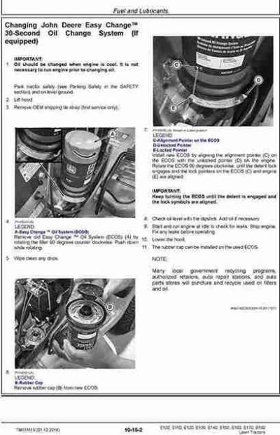 John Deere E110 E120 E130 Tractors Repair Manual - Image 3