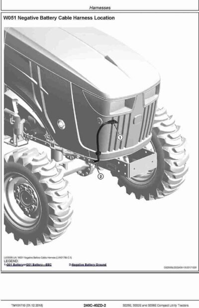 John Deere 3025E 3038E Utility Tractors Repair Manual