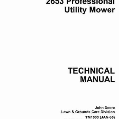 John Deere Mower 2653 Diagnostic and Repair Service Manual