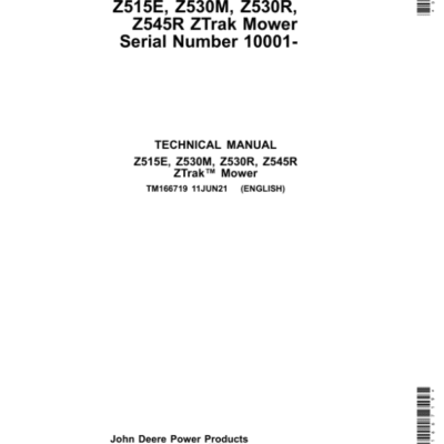 John Deere Z515E, Z530M, Z530R, Z545R ZTrak Mower Repair Manual