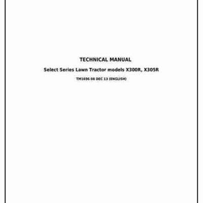 John Deere X300R X305R Service Repair Manual