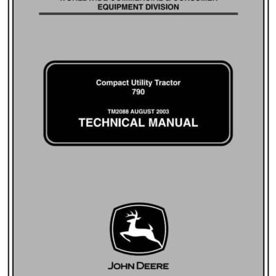 John Deere 790 Tractors Technical Service Manual
