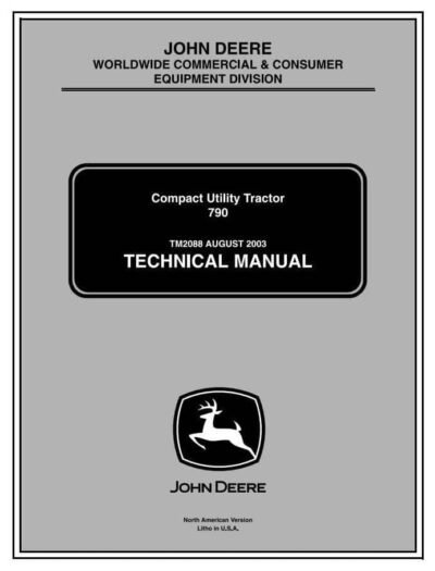 John Deere 790 Tractors Technical Service Manual