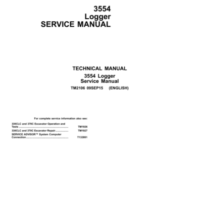 John Deere 3554 Logger Repair Technical Manual