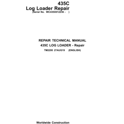 John Deere 435C Log Loader Repair Technical Manual