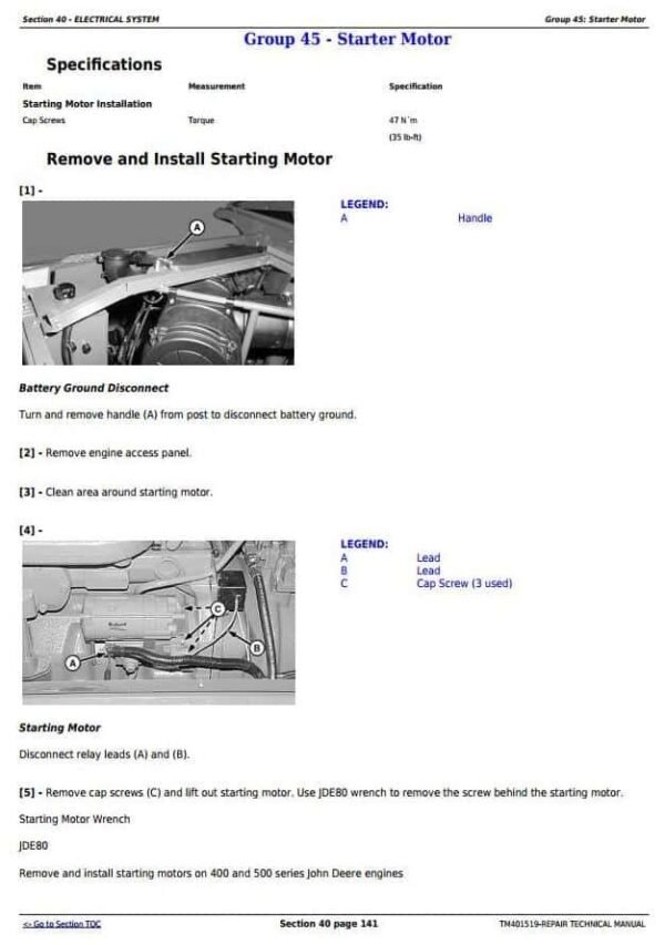 John Deere T550 T560 T660 T670 Service Repair Manual