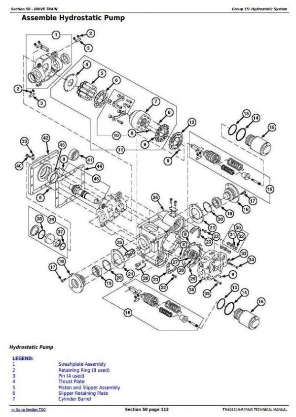 John Deere T550 T560 T660 T670 Service Repair Manual