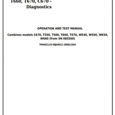 John Deere Combines W540 C670 Diagnostic Manual