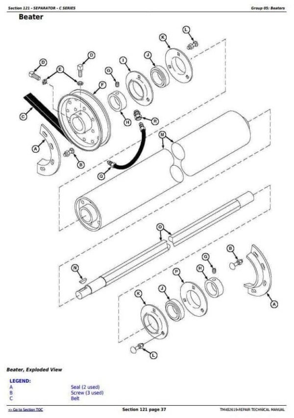 John Deere T560 T660 T670 Combines Repair Manual