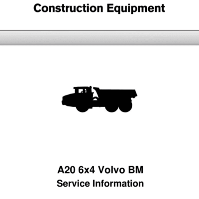 Volvo A20 6×4 BM Articulated Dump Truck Repair Service Manual