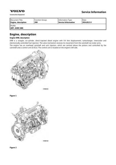 Volvo A30e specs Articulated Workshop Service Manual - Image 2