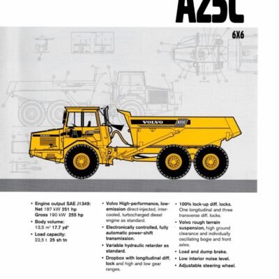 Volvo BM A25c Articulated Dump Truck Repair Manual