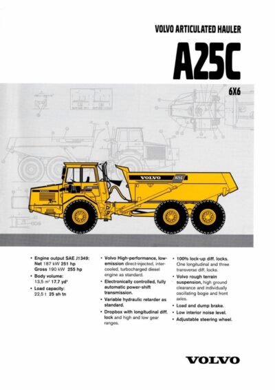 Volvo BM A25c Articulated Dump Truck Repair Manual