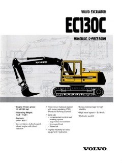 Volvo Ec130c Excavator Catalog PDF Manual