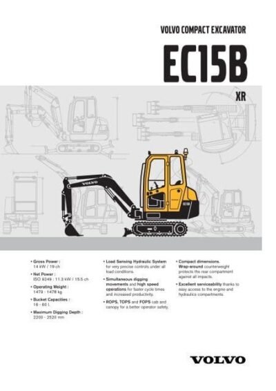 Volvo Ec15b Xr Excavator Service Repair Manual
