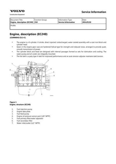 Volvo Ec240b FX Ec240bfx Excavator Repair Manual - Image 3