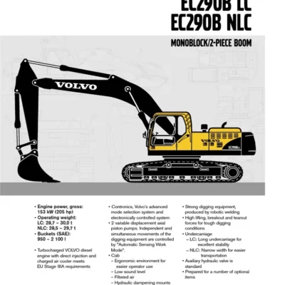 Volvo Ec290b Lc Ec290b Lr Ec290b Nlc Information System Parts Manual