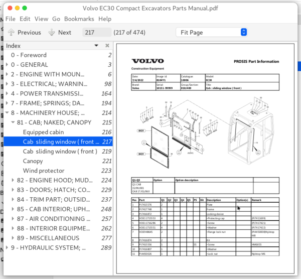 Volvo Ec30 Excavator Workshop Service Parts Manual