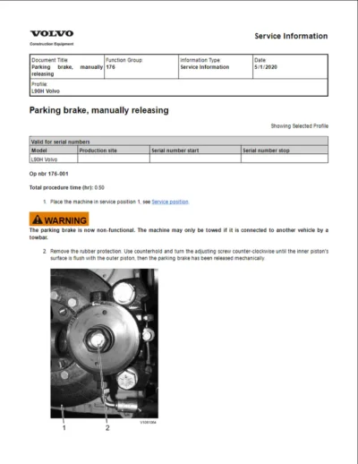 Volvo L90h Wheel Loader Workshop Service Manual - Image 2