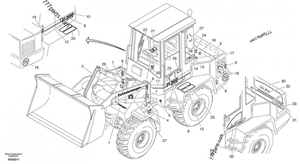 Volvo Zl502c Wheel Loader Service Parts Manual