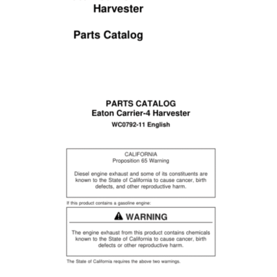 Eaton Carrier-4 Harvester Parts Catalog Manual