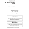 Hitachi UH 122 Attachments Parts Catalog Manual