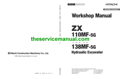 Hitachi ZX110MF-5G, ZX130-5G, ZX138MF-5G Excavator Service Repair Manual