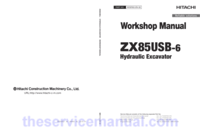 Hitachi ZX85USB-6 Excavator Service Repair Manual