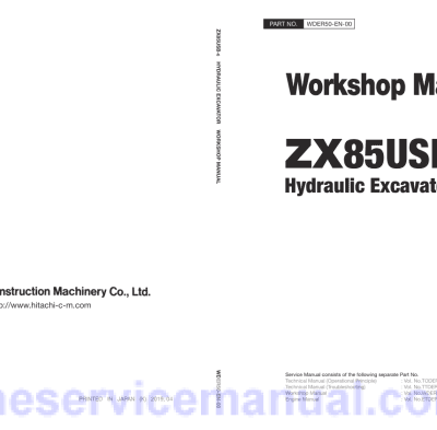 Cart Hitachi ZX85USB-6 Excavator Service Repair Manual