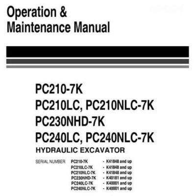Komatsu PC210LC-7K Hydraulic Workshop Manual