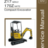 Gehl Z17 Gen 2, Mustang 170Z Nxt 2 Excavator Repair Service Manual