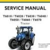 New Holland Tractors T6050 T6060 T6070 Service Manual