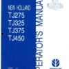 New Holland TJ375 TJ450 Tractors Repair Manual