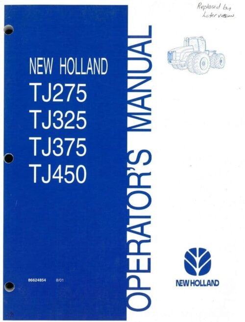 New Holland TJ375 TJ450 Tractors Repair Manual