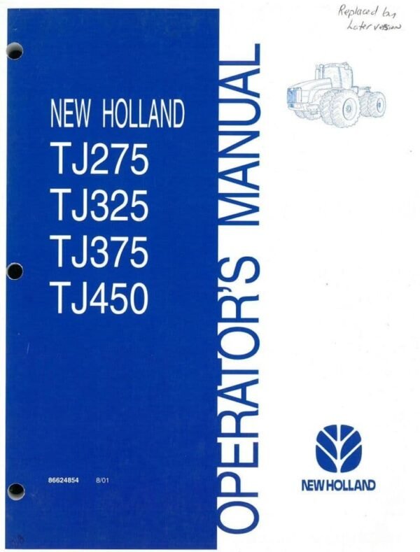 New Holland TJ375 TJ450 Tractors Repair Manual