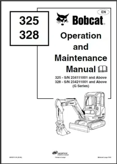 Bobcat 325 328 Excavator Operation Manual
