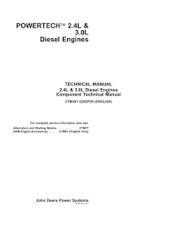 John Deere 2.4L & 3.0L Diesel Engines Repair Technical Manual (CTM301)