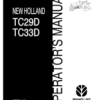 New Holland Tc29da Tc33d Boomer Maintenance Manual